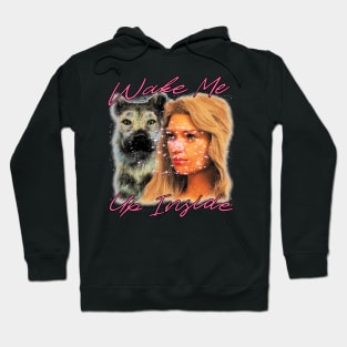 Wake Me Up Inside - Dog And Woman Glitter And Pink Hoodie